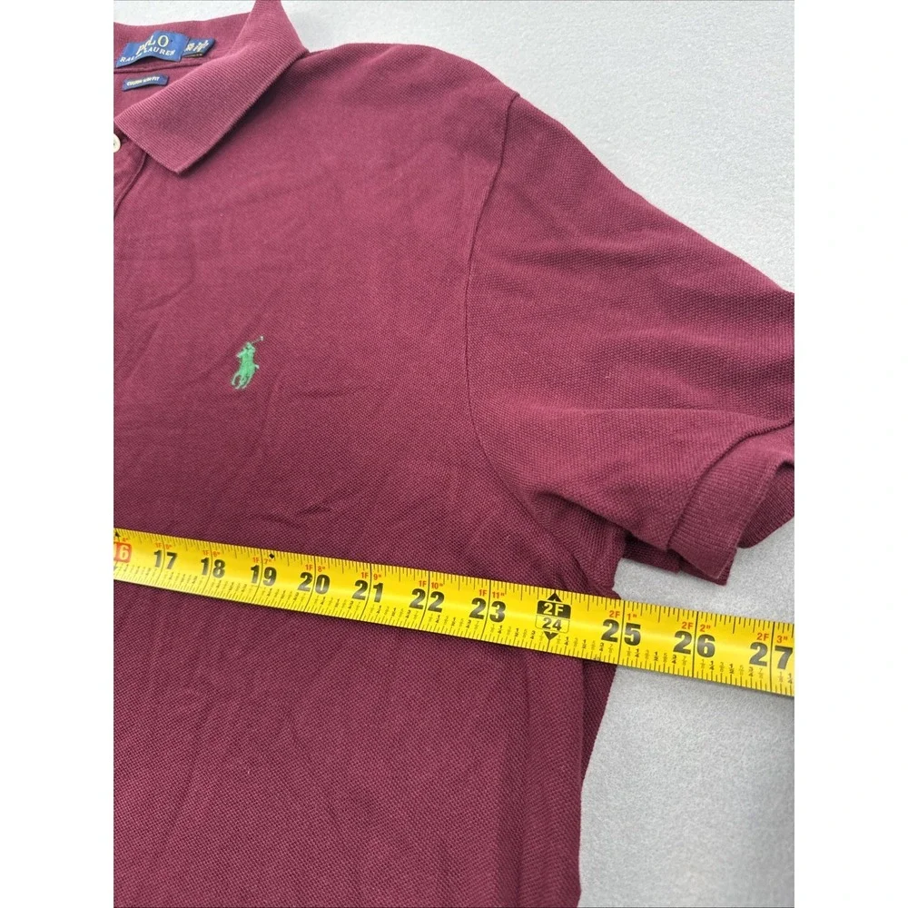 Polo Ralph Lauren Slim Fit Short Sleeve Pique Polo Mens XXL Maroon Red Preppy